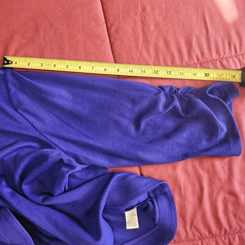 Susan Graver Liquid Knit Royal Blue Open Front Shrug Cardigan 1X - Picture 8 of 8